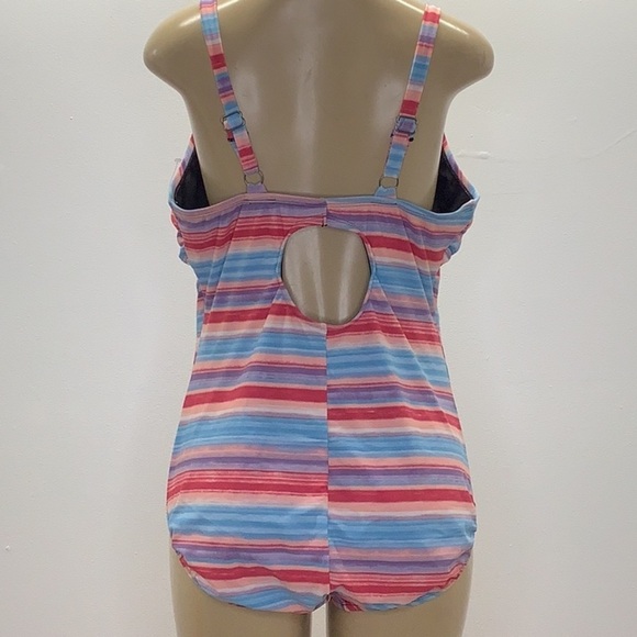Roatan Plus Size 4X Swimwear Striped One Piece Swimsuit New Without Tags - Picture 3 of 7